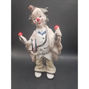 Mid-Century Kitsch Whimsical Musician Hobo Clown Figurine 8" X 5"